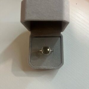 Faceted Flat Smoky Quartz Sterling Silver Ring